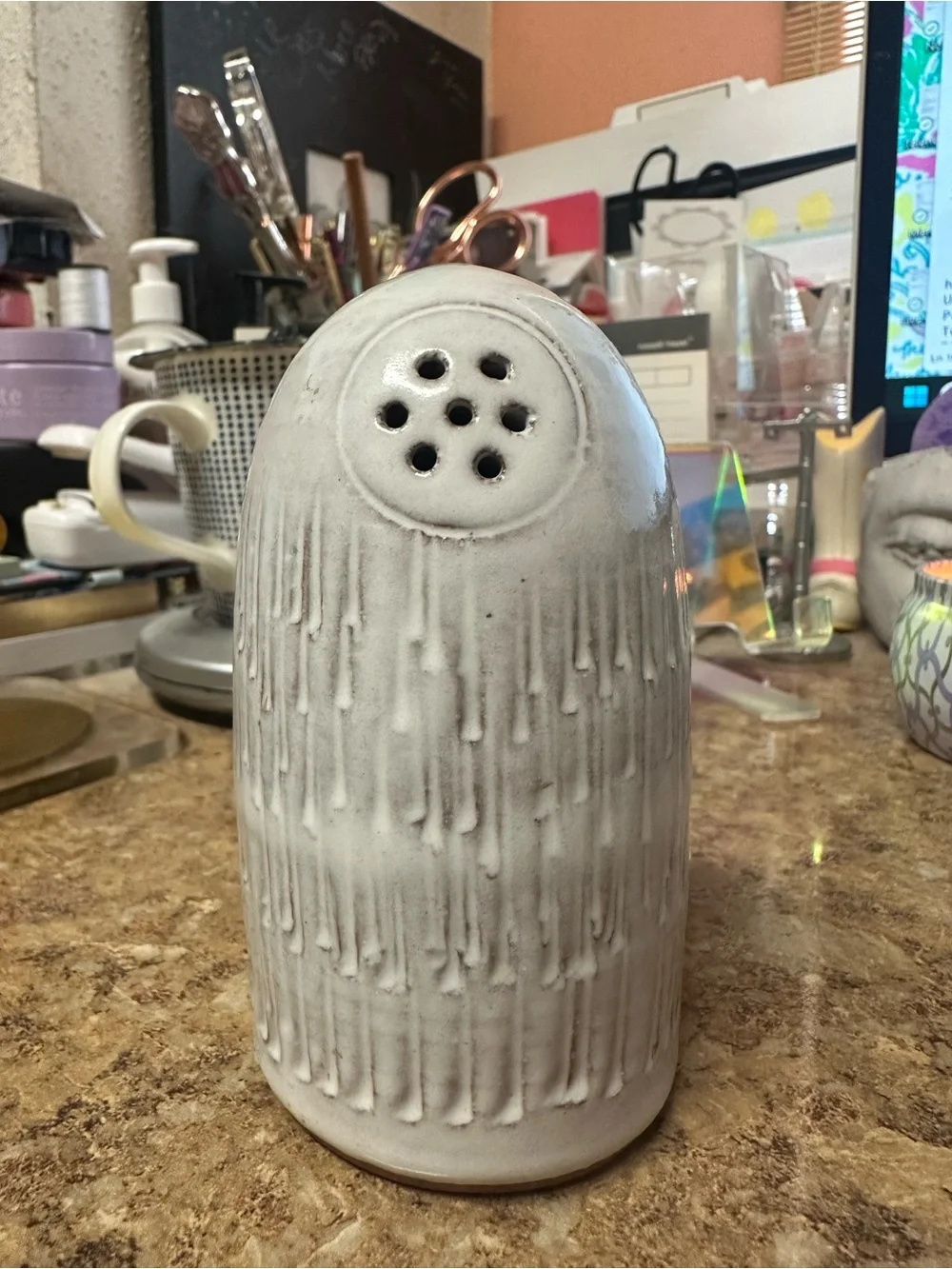 Creative Co-Op Ceramic Textured Salt Shaker